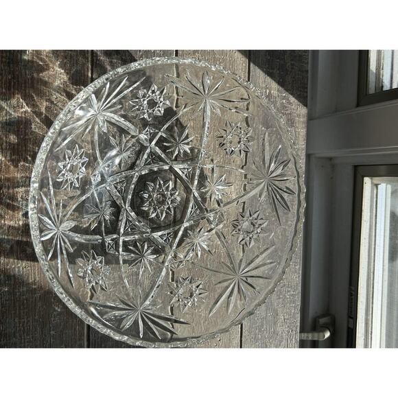 Vintage Anchor Hocking Clear Cut Glass Star of David Large 10.5” Serving Bowl - Picture 12 of 12